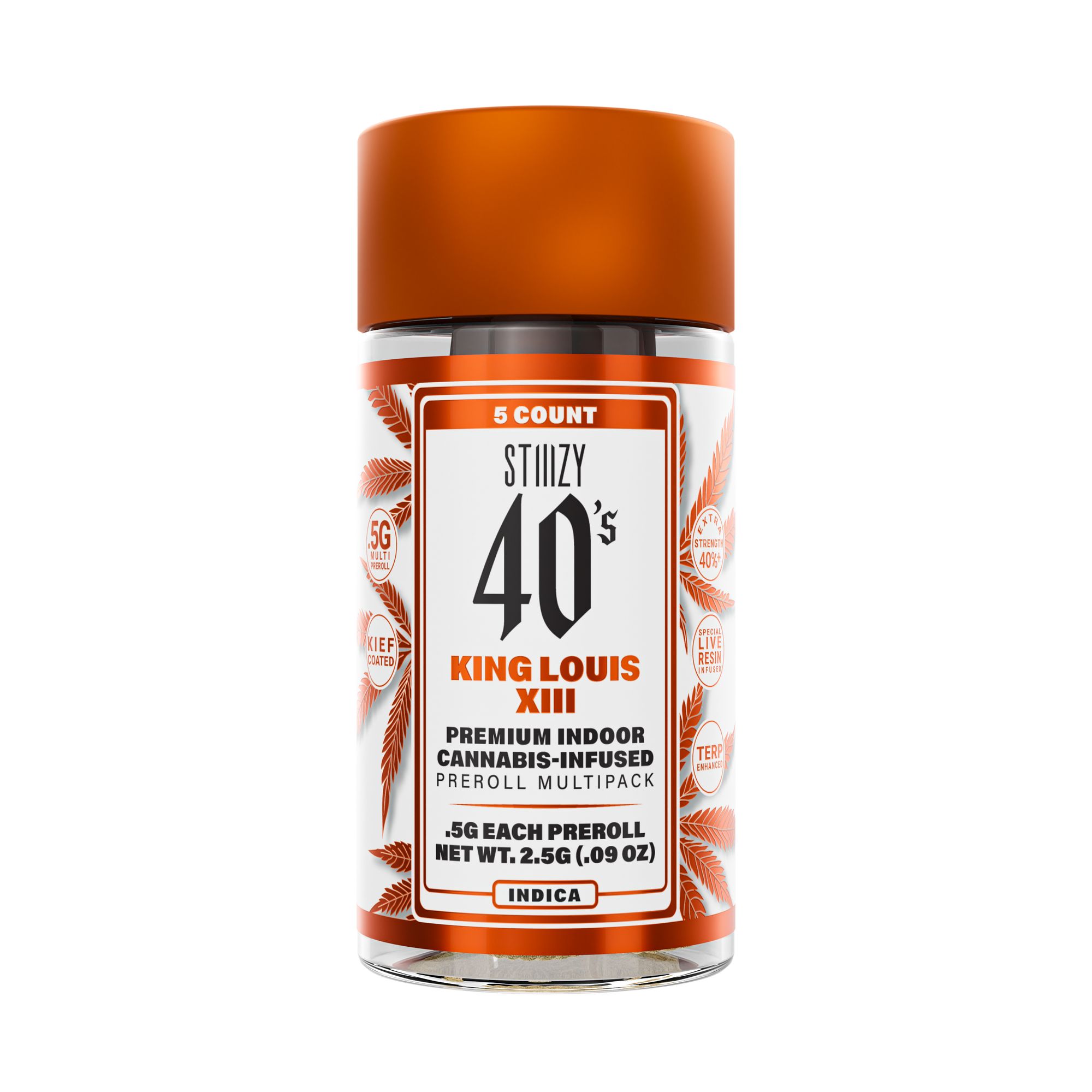 STIIIZY - King Louis XIII - 40's Infused Preroll 5 Pack