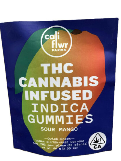 Sour Mango THC Cannabis Infused Gummies Indica (20 Piece 100mg)
