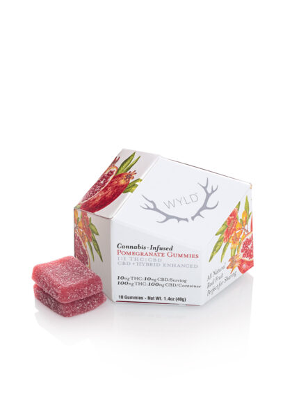 Pomegranate 1:1 CBD + Hybrid Enhanced Gummies 100:100mg