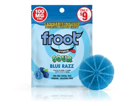 Froot Sour Blue Razz Gummy - 100mg Single Cut-to-dose