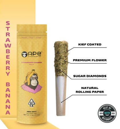 STRAWBERRY BANANA - Mini Joint Infused + Kief (0.5g)