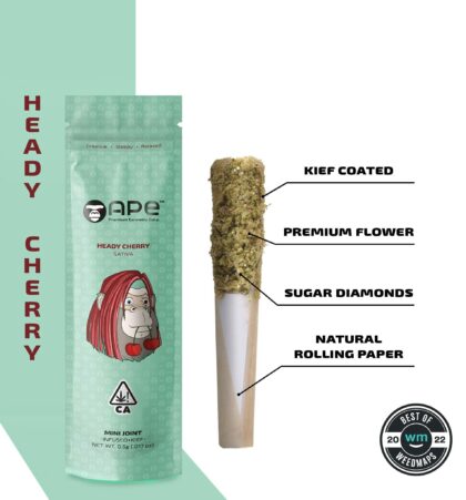 HEADY CHERRY — Mini Joint Infused + Kief (0.5g)