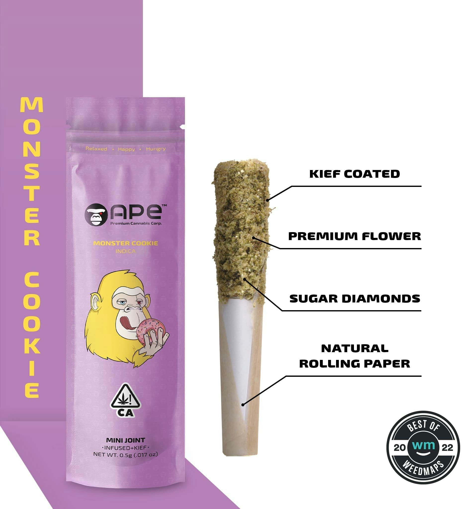 MONSTER COOKIES - Mini Joint Infused + Kief (0.5g)