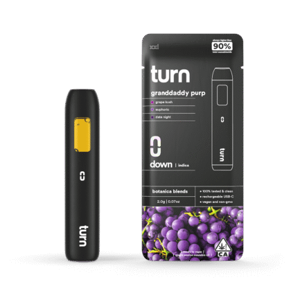 2.0g AIO | granddaddy purp | botanica blends | down |