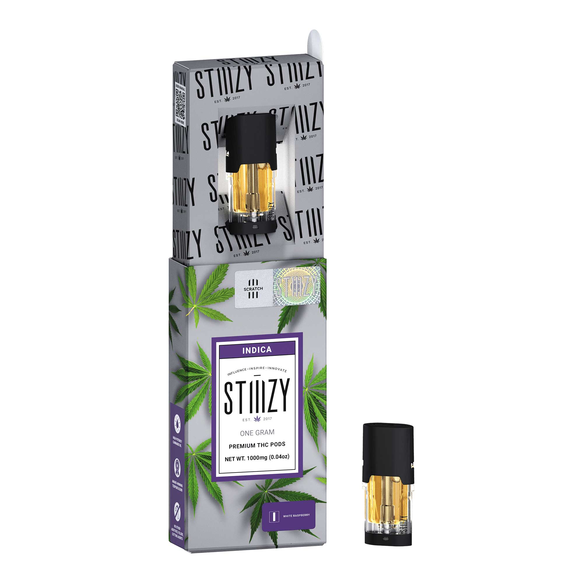 Vape Cartridge - WHITE RASPBERRY 1G Original THC Pod - STIIIZY